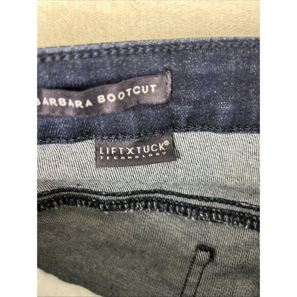 NYDJ Premium Denim Women's Blue Lift X Tuck Barbara Bootcut Jeans Size 10P Dark - Picture 4 of 9